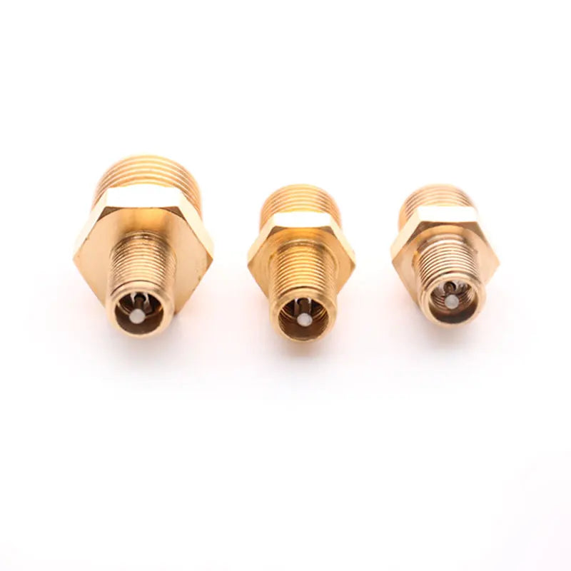 2Pcs M10/1/8''/1/4'' NPT MPT Brass Air Compressor Tank Fill Valve Double Head