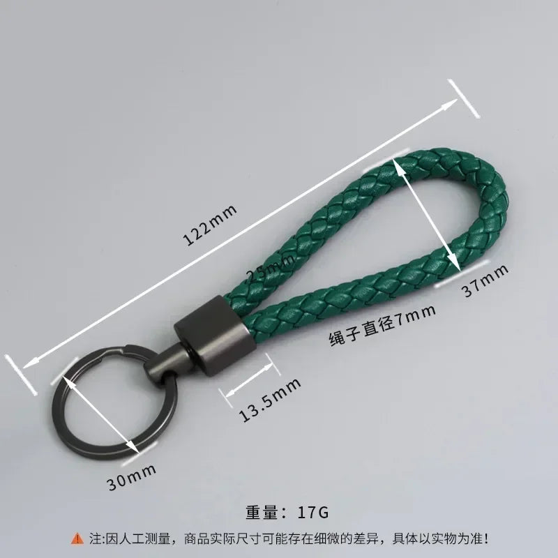 Trend Black Pink Color Braided Rope Car Keychain Fresh Ice Cream Color Key Pendant Sheep Pattern High Ring Leather Rope Amagi