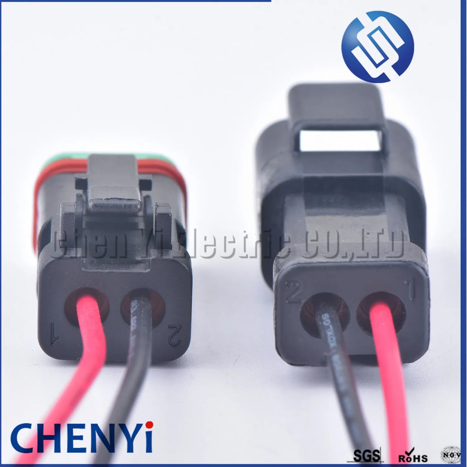 Deutsch DT series black 2 Pin Auto Waterproof Connector excavator headlight boom light Wire Harness pigtail Plug DT06-2S DT04-2P
