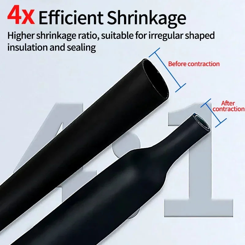 5Meter 4:1 Heat Shrink Tube with Glue Thermoretractile Heat Shrinkable Tubing Dual Wall Heat Shrink Tubing 4 6 8 12 16 20 24 32