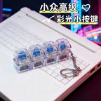 Keyboard Keychain Light Up Keyboard Keychain Stress Relief Clickable 4LEDs Button Toy for People with Anxiety Desk Decor Amagi