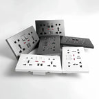Universal Wall Socket 2‑Gang Power Outlet with Switches, USB‑C Charging Port, LED Indicator, Flush Mount, AC 110‑250V