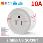 Zigbee Wi‑Fi Smart Plug US Outlet with Energy Monitoring, Works with Alexa/Google Home, Tuya App Control, Timer & Schedule