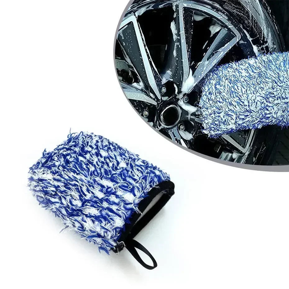 Car Tyre Cleaning Cloth Universal Car Detailer Cleaning Tool Car Wheel Cleaning Wash Glove Microfiber Auto Wash Accessorie Amagi