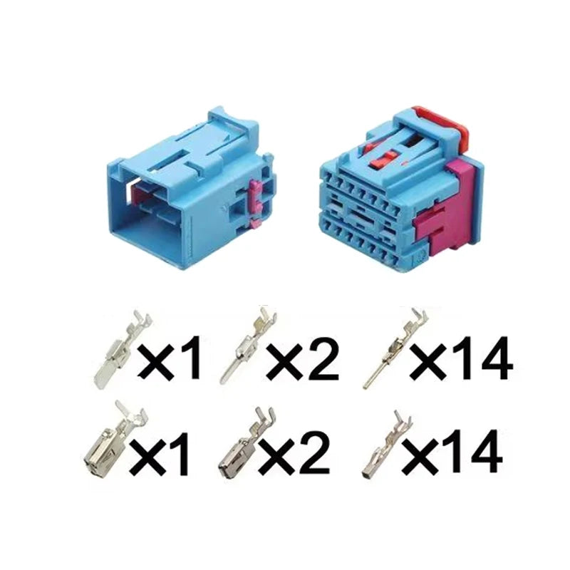 8K0972483D male and female, 4F0972575D, suitable for Volkswagen Audi computer seat plug, 17P blue