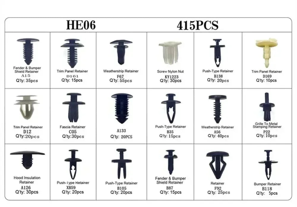 800pcs Car Plastic Retainer Clips Kit 680pcs Auto Fender Push Pin Rivet Door Trim Panel Car Fastener Clip Mixed Set Amagi