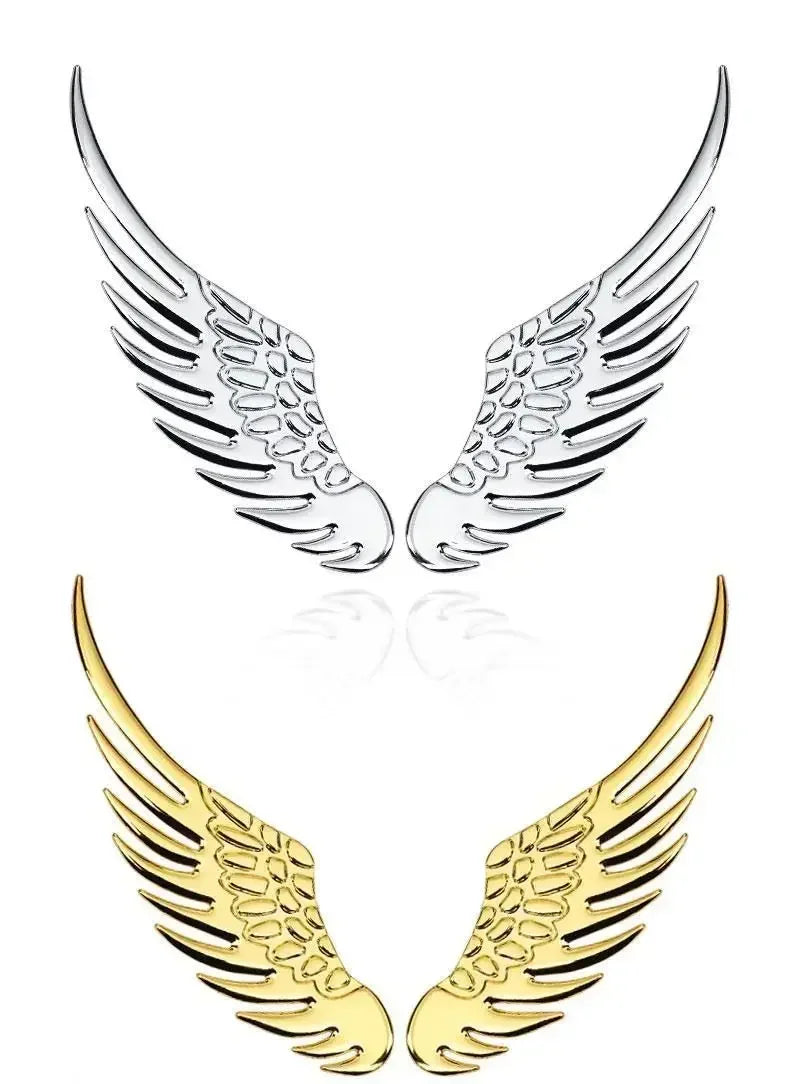 Car Decorative Wings, Three-dimensional Angel Wings Tail Stickers Metal Car Logo Personalized Decorative Car Stickers Amagi
