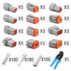 DT Series Deutsch Waterproof Connector Kit Repair Tool Portable Box Suit DT06-2/3/4/6/8/12S DT04-2/3/4/6/8/12P Terminal & Pliers