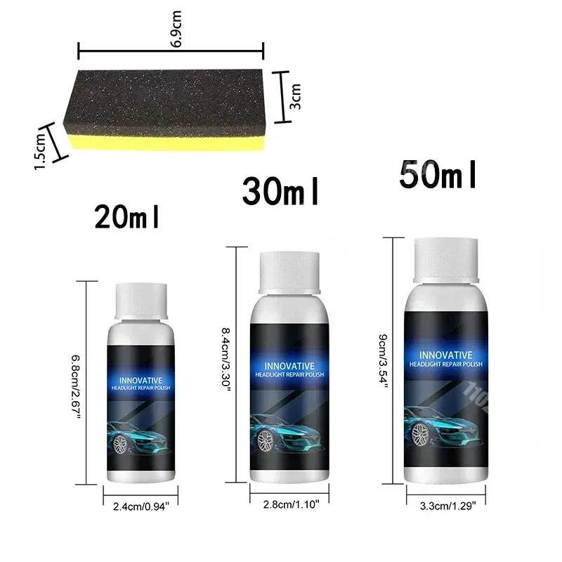 Car Headlight Restoration Crystal Oxidation Yellowing Repair Refurbishment Lens Headlight Polishing Refurbishing Kit Tools New