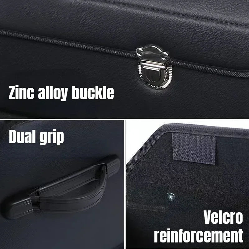 Car Trunk Organizer Box Large Capacity Auto Multiues Tools Storage Bag Stowing Tidying Leather Camping Outdoor Car Storage Bags