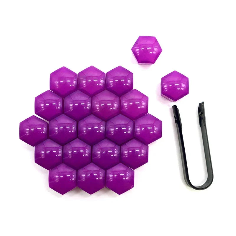 20pcs Universal Lug Nut Covers for Automotive Wheel Hubs Tire Cap Modification Accessories Dust-Proof Rust-Proof Durable Stylish