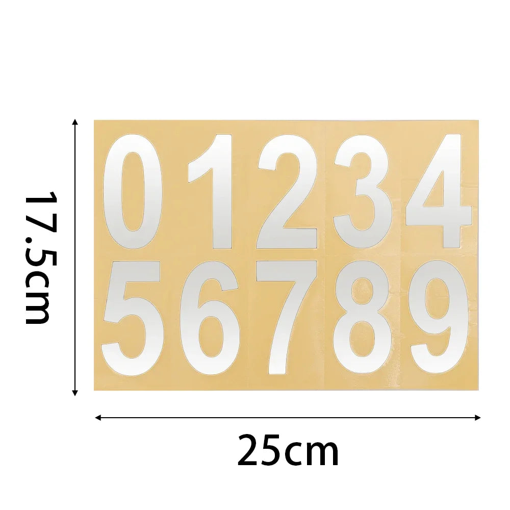 Night Reflective Alphabet Label Decal Car License Plate Number Reflective Stickers Mailbox Door Plate Number Waterproof Decals