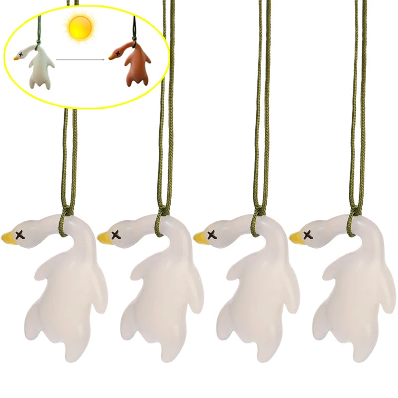 10/1PCS Cartoon Cute Anime Color-Changing Roast Duck Pendant Diy Kawaii Car Accessories Keychain Back Packaging Accessories Gift