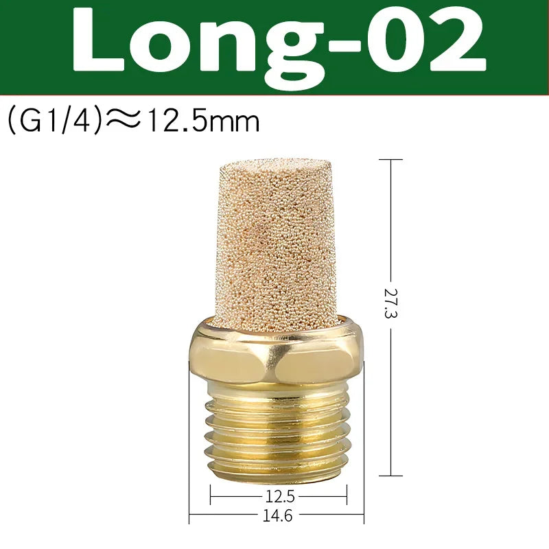 Air Fittings Brass Control Muffler Compressed Air Pneumatic Exhaust Muffler The Electromagnetic Valve Scarf Connector