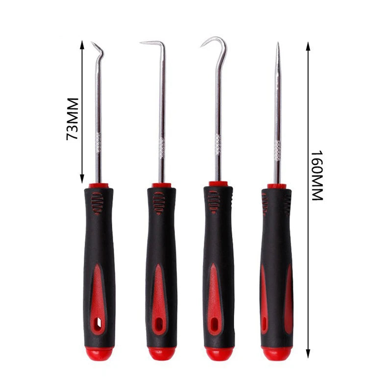 4Pcs Car Auto Vehicle Oil Seal Screwdrivers Set O-Ring Seal Gasket Puller Remover Pick Hooks Durable Tools