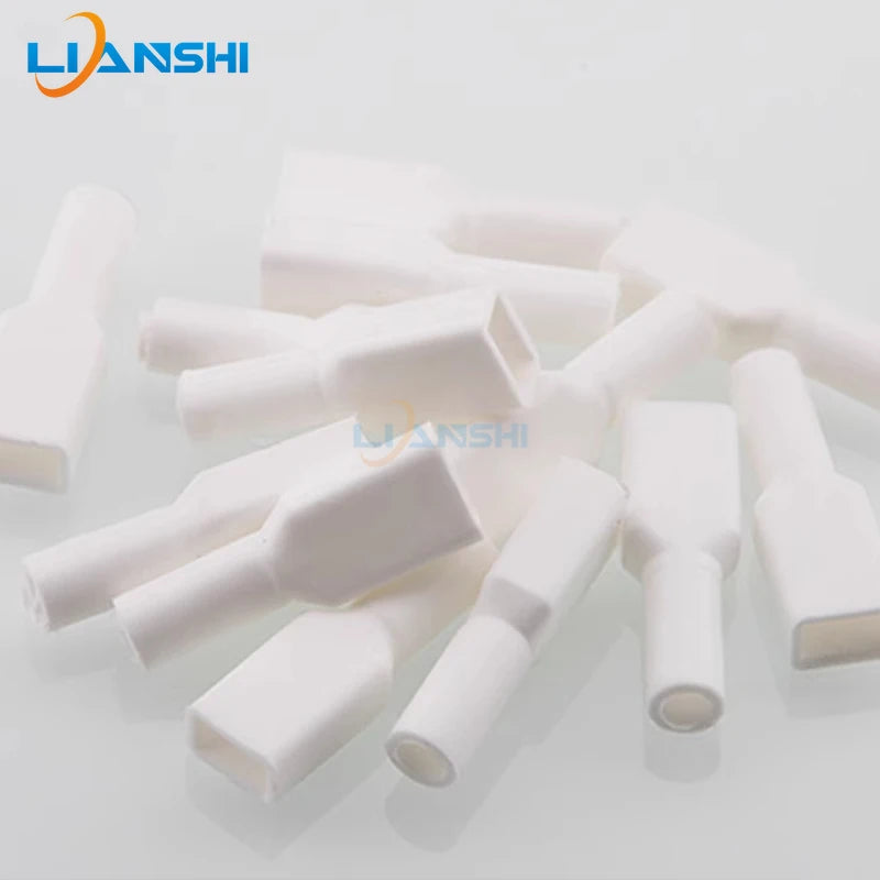 100pcs 4.8 Double wire elbow silicone sheath 187 elbow terminal sheath high temperature resistant 4.8 elbow flag spring sheath