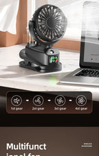 Car Four-speed Spray Fan with Charging Capability Mini Fan with Pedestal Clip Suitable for Home and Office Use Compact Outdoor