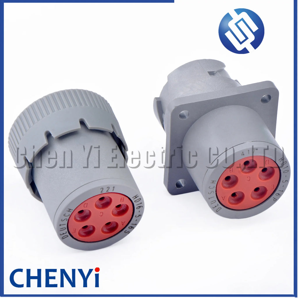 DEUTSCH Gray 5 Pin Waterproof connector HD16-5-16S HD10-5-16P HD10 1.5 Series Flame Retardant diagnosis Plug With pins