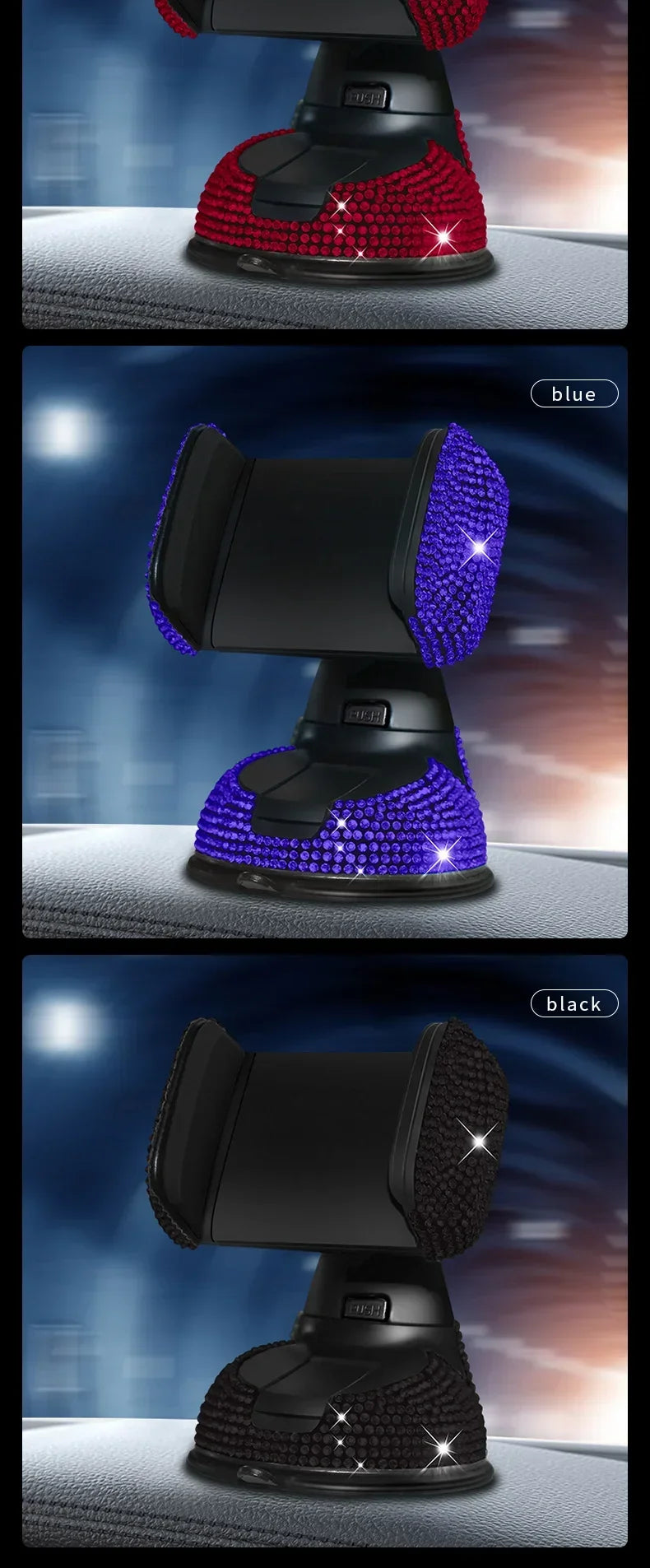 Elegant Rhinestone Car Phone Holder Universal Rotatable Secure Perfect for Easy Navigation and Style Interior Woman Accessories