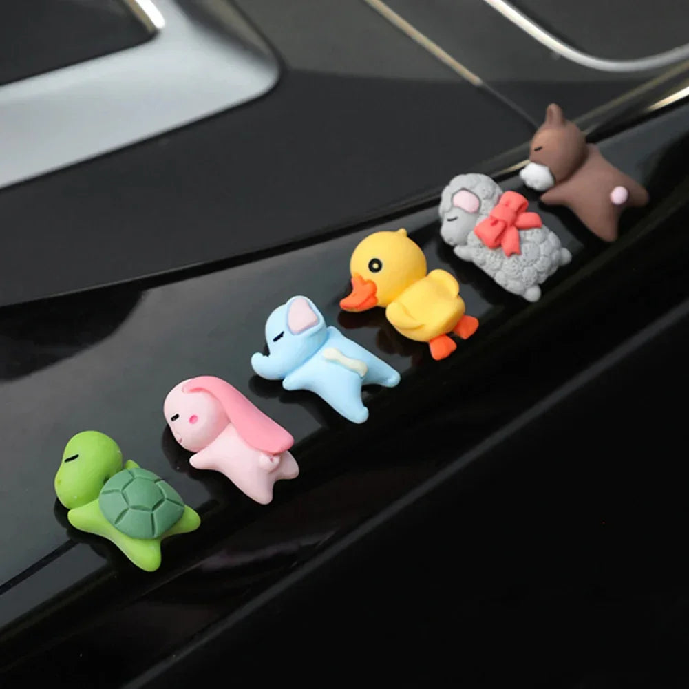 Car Ornaments Mini Sleeping Cute Animals Resin Bear Rabbit Sheep Turtle Resin Decoration Home Office Computer Decor Amagi