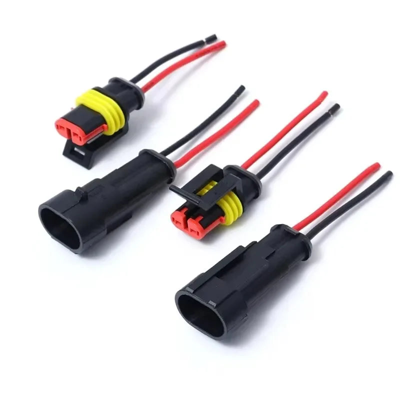 1-10Sets Automotive 2 Pin Way Wire Waterproof Electrical Connectors Suitable for Trucks Ship Jet Ski Scooter Car and Ship