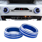 2pc AC Volume Control Switch Knob Trim Cover Ring For Ford For Explorer 2020-2025 Volume Knob Cover Switch Trim Car Styling Trim