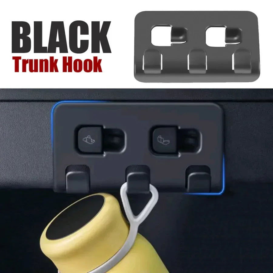 For Tesla Model Y Rear Trunk Hook Seat Button Car Cargo Grocery Shopping Bag Holder Umbrella Hanger Storage Interior Holder Amag