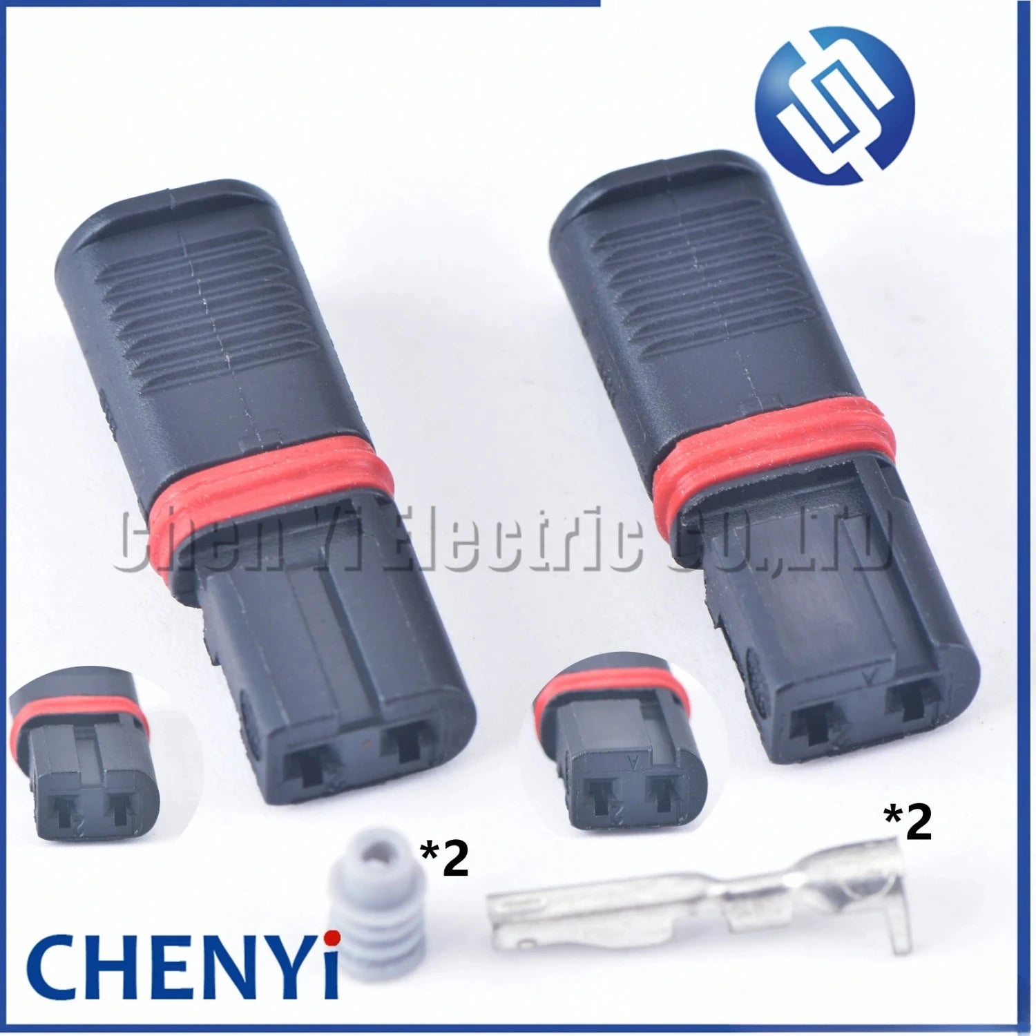 2 Sets 2 Pin female Automotive Waterproof Connector Turn Signal Light Wire harness Plug