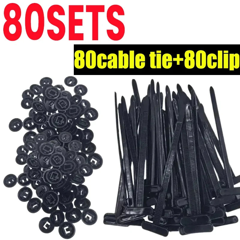 1-100SET Nylon Cable Tie Buckle Multipurpose Cable Ties Tool Universal Heavy Duty for Car Repair Self Locking Zip Black Zip Ties