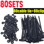 1-100SET Nylon Cable Tie Buckle Multipurpose Cable Ties Tool Universal Heavy Duty for Car Repair Self Locking Zip Black Zip Ties