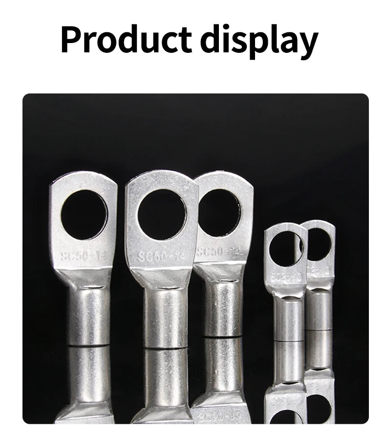 100pcs Copper Lug Ring Wire Connectors Cable Electric Crimp Terminal SC6-6 SC6-8 SC10-6 SC10-8 SC16-6 SC16-10 SC25-6 SC25-12