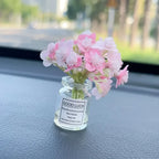Car Interior Decoration Auto Dashboard Gadgets Ornament Cute Simulation Flowers Vase Sakura Gypsophila For Girl Woman Amagi