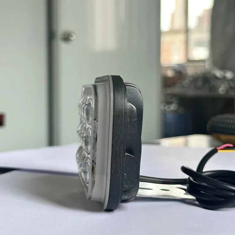 Motorcycle LED Spotlight White Red Blue Flashing Strobe Light High Low Beam DRL External Headlight With Bracket Amagi