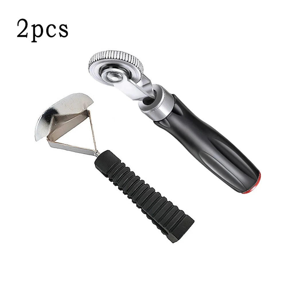 2pcs Car Tire Repair Tool Kit With  Tire Patch Roller Scraper For Patching Grinding And Cleaning Automotive Repair Tools