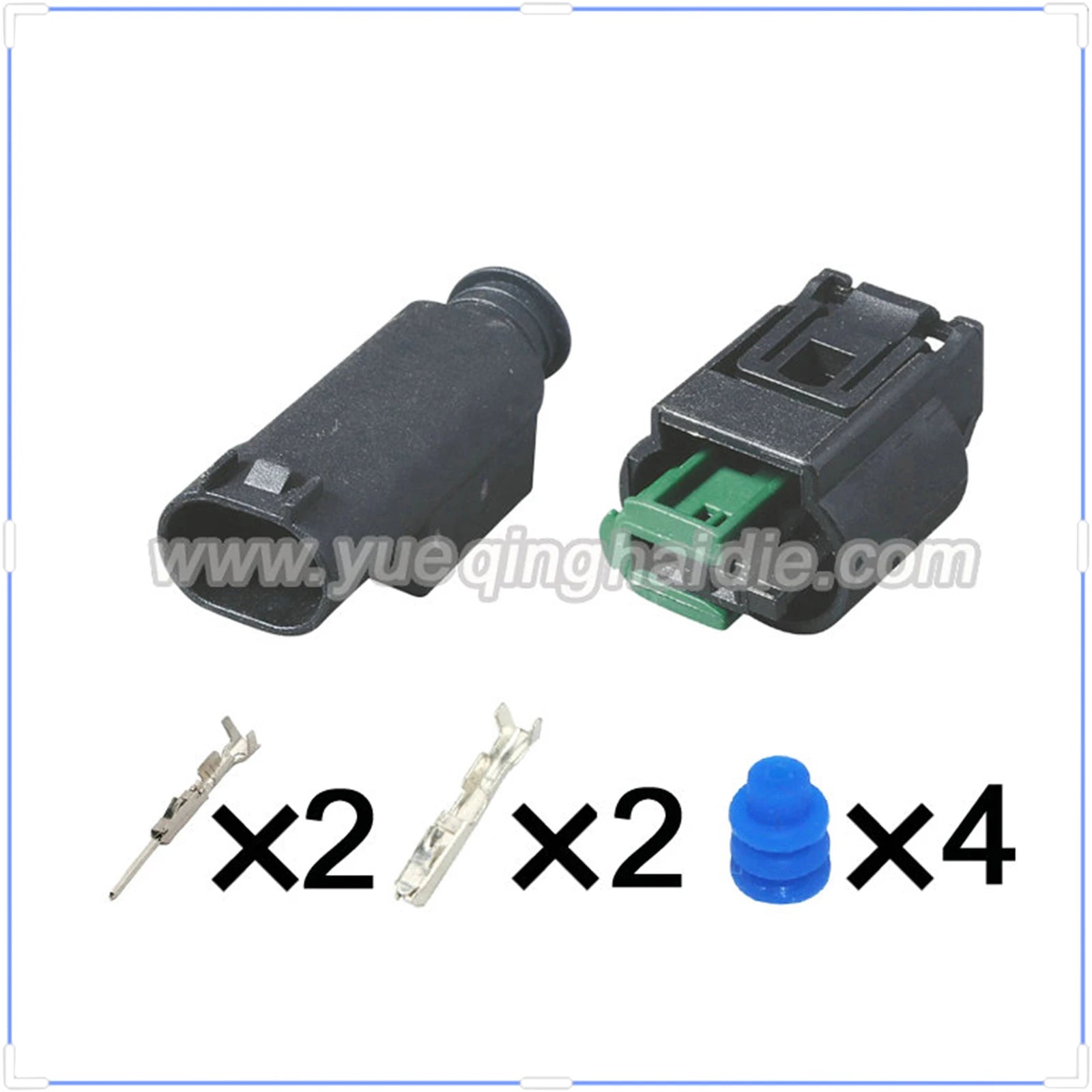 AMP 2 Pin Connector 0.6mm Male Female Connectors Auto AC Assembly Terminal Wire Harness Plug Socket 7-967570-4 968405-1