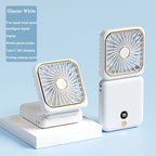 Foldable Mini Fan Portable Desk Fan with Phone Stand USB Rechargeable Handheld Fan for Outdoor Travel Camping Hanging Neck Amagi