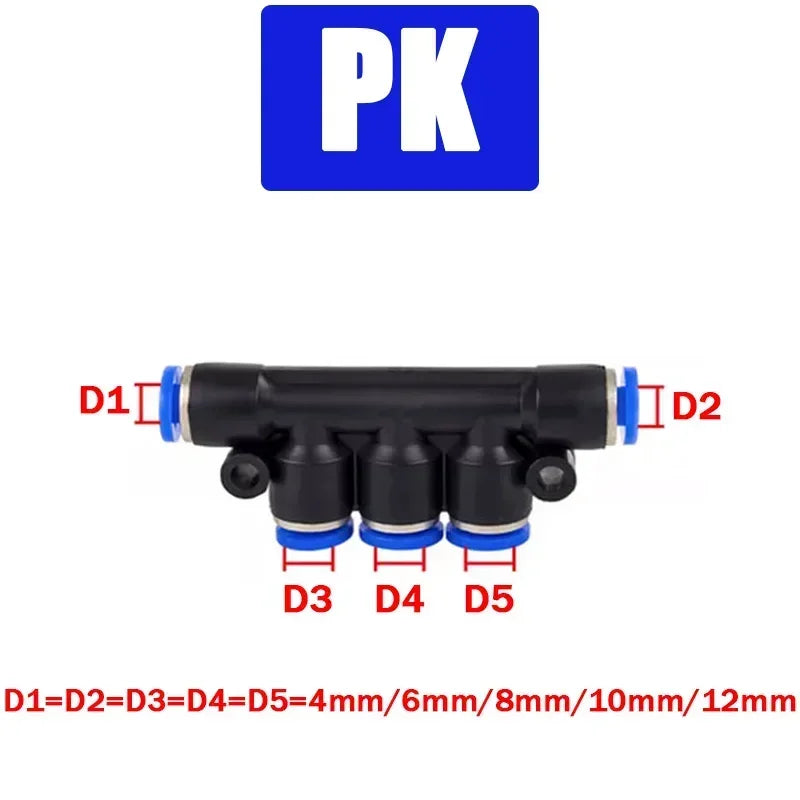 Pneumatic Fitting Tube Connector Fittings Air Quick Water Pipe Push In Hose Quick Couping OD 4mm 6mm 8mm 10mm 12mm Multiple type