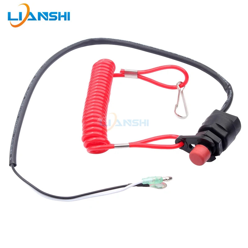 Emergency engine shutdown and power-off switch safety pull rope device outside the rail of the motorcycle ATV four-wheel beach b