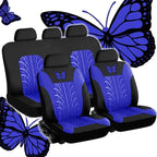 Car Seat Covers Set Universal Fit Most Cars with Butterfly Pattern Tire Track Detail Styling Protector Covers for the Car Amagi