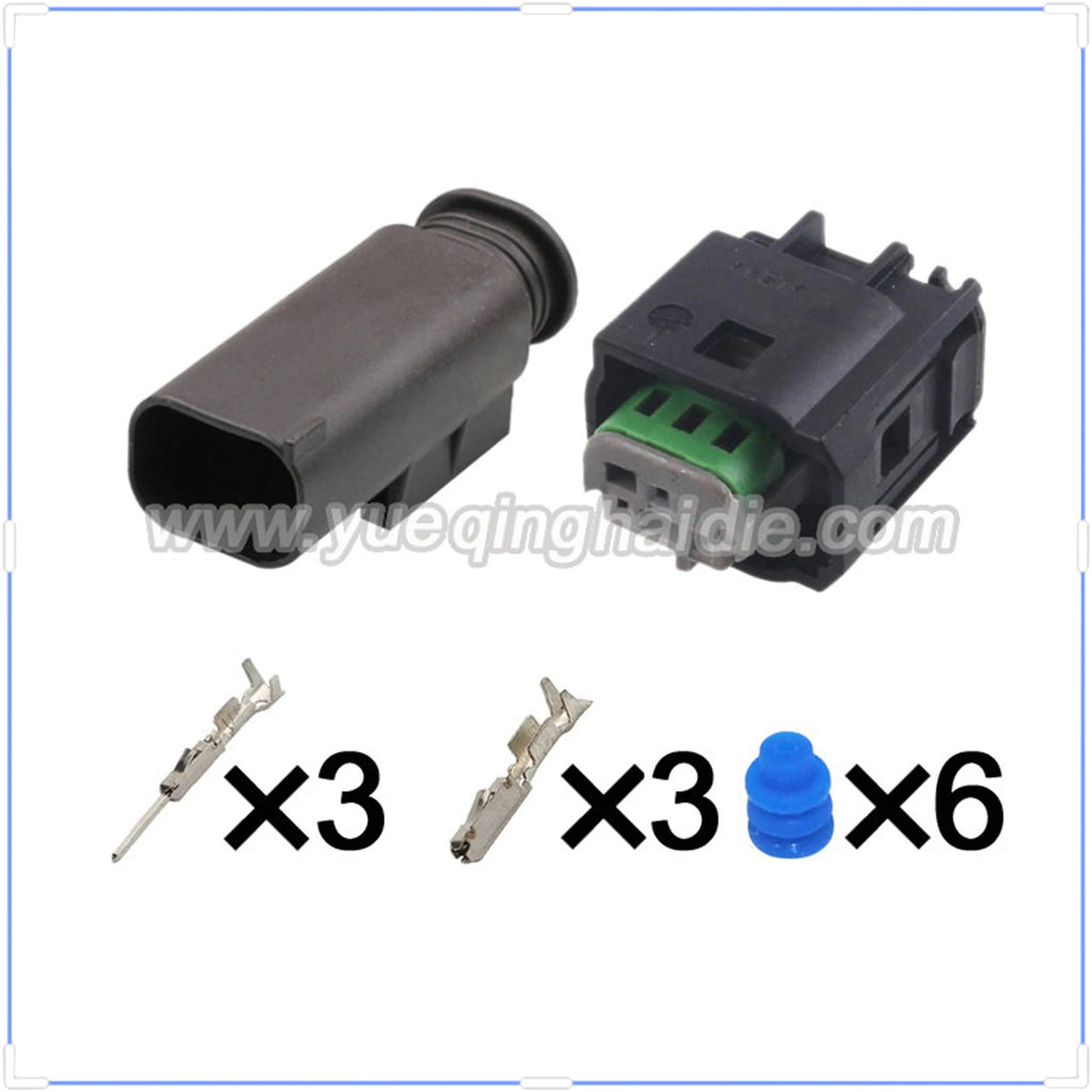 3Pin Connectors Waterproof 0.6mm Male Female Connector Automotive Wiring Connector Cable Socket 1J0972483 9-967081-1 968402-1