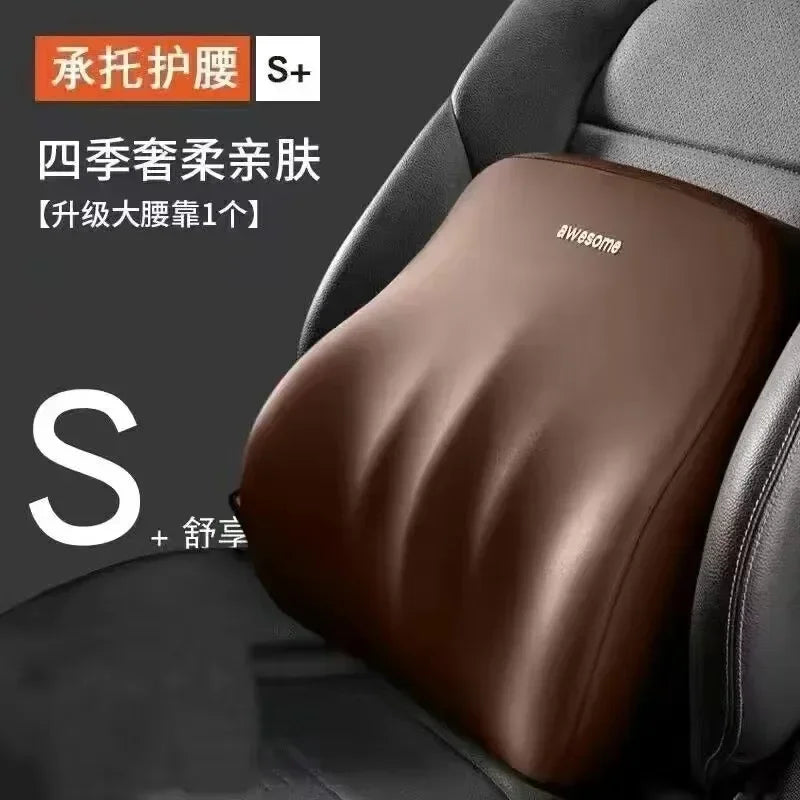 Car Lumbar Back Support Memory Foam Headrest Neck Lumbar Pillow Universal Soft Neck Pillows Seat Cushion Car Interior Accessorie