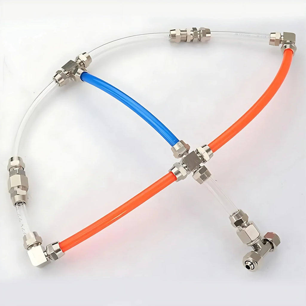 Pneumatic Push-In Fitting Set, Copper Nickel Plated Air Hose Connectors for 4mm–16mm Tube (KPU KPV KPE KPZA KPM)