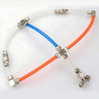Pneumatic Push-In Fitting Set, Copper Nickel Plated Air Hose Connectors for 4mm–16mm Tube (KPU KPV KPE KPZA KPM)