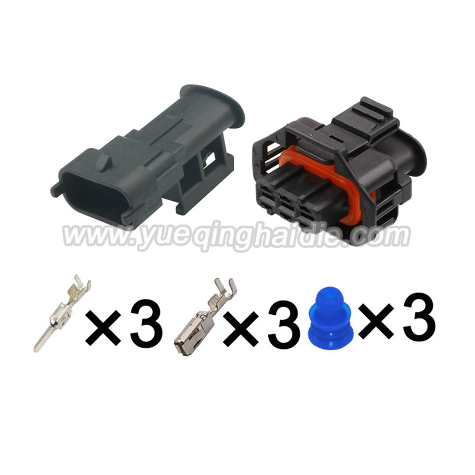 3 Pin Connector Waterproof 3.5mm Male Female Connector Automobile Wiring Harness Cable Plug for Bosch 1928404227 1928403966