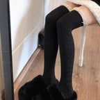 Sweet Lace Thigh High Socks Japanese Style Knitted Long Socks JK Lolita Black White Stockings Women Girls Amagi