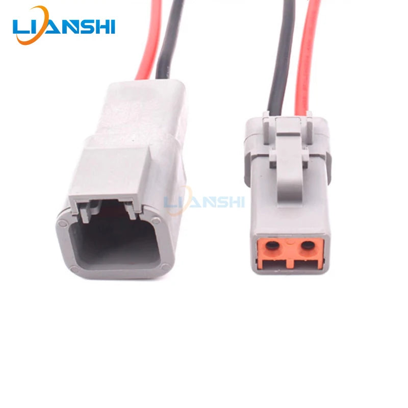 Wiring harness connector DTP06-2S, automotive connector DTP04-2P, high-current spotlight 2.5 square, 2-hole with wire