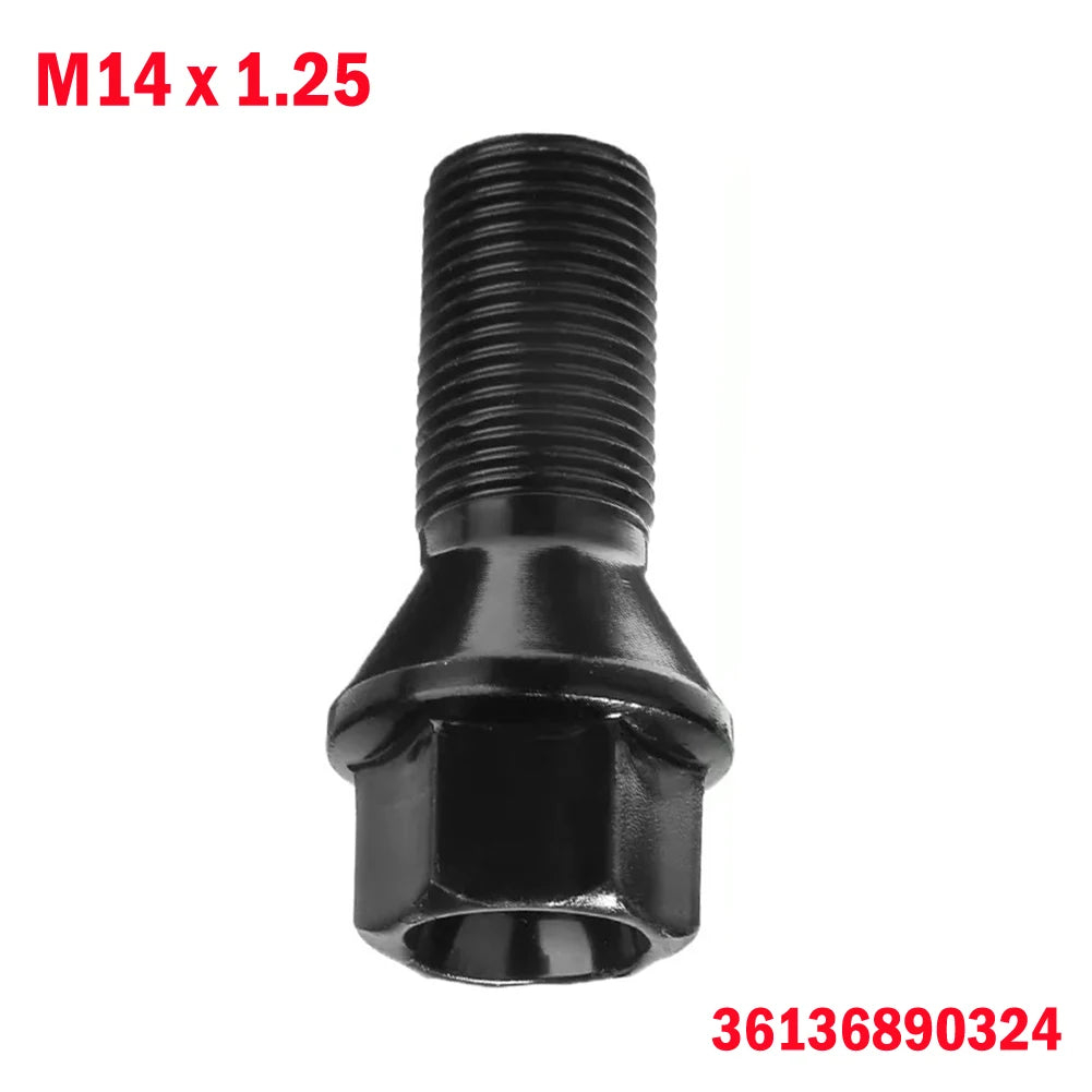 36136890324 For BMW Wheel Nut Stud Bolt tire screws M14 X 1.25 Black F25 X3 E70 X5 Hub bolt rod