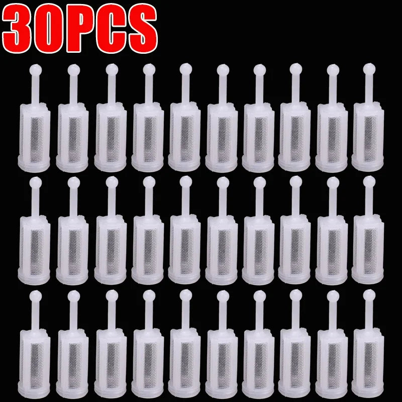 5-30PCS Car Paint Spray Gun Filter Anti Clogging Paint Feed Nozzle Replaceable Nylon Fine Mesh Filters for Automotive Detailing