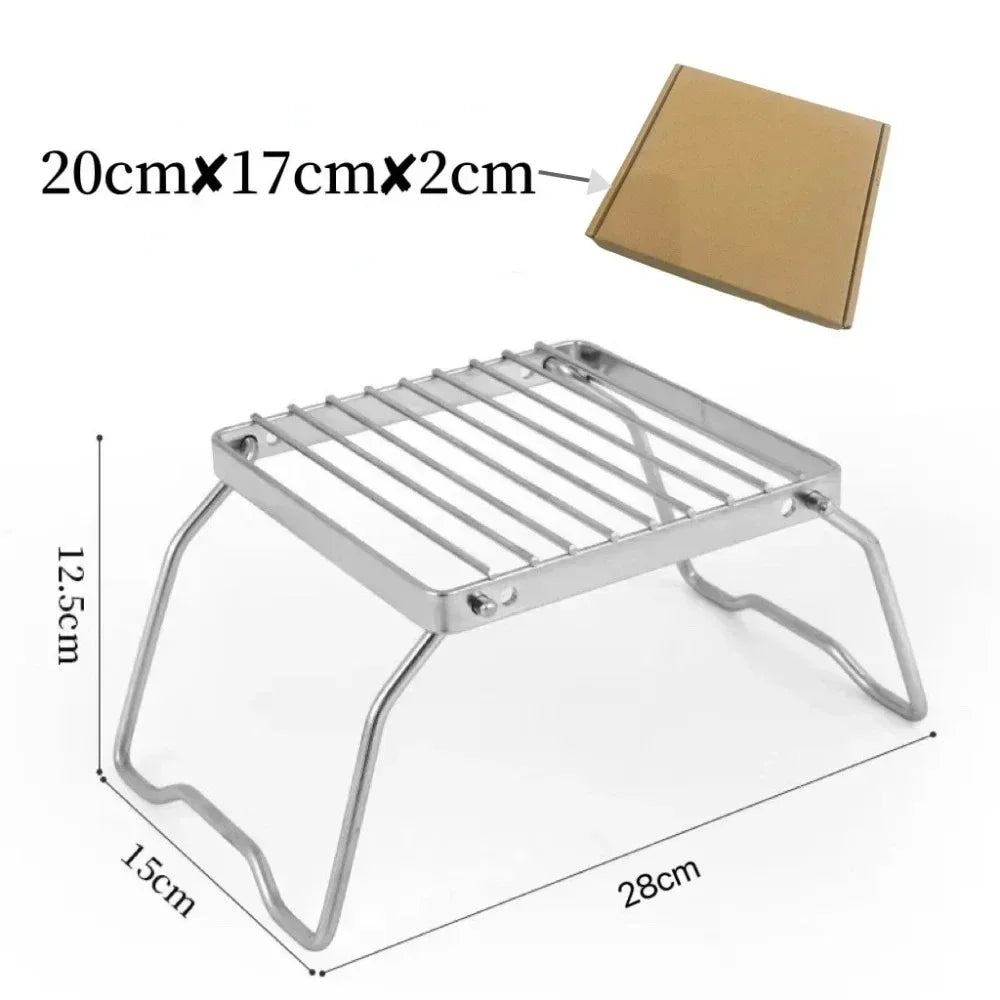 Outdoor Foldable Mini Stove Holder Stainless Steel Camping Cookware Pots Stand for Backpacking/Camping/Picnic/Traveling/Fishing