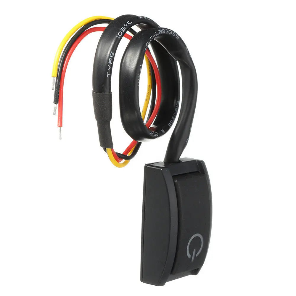 Car Push Button Latching Switch Plastic DC12V 200mA 2.4W LED Light Car Push Button Latching Turn ON/OFF Switch